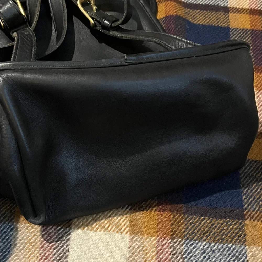 Coach Black Leather Backpack with Gold Hardware - Picture 9 of 10